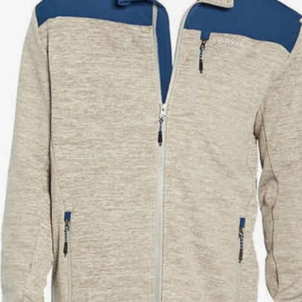 Orvis Jacket EGray Blue Bonded Mesh Full Zip Fleece Outdoors Men’s  Sz M